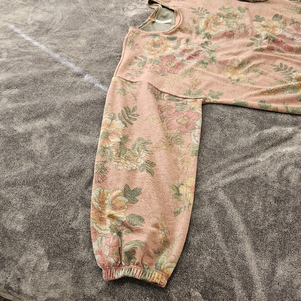 Piphany  Long Sleeve Top Floral Print Mauve Womens Large - Picture 7 of 13